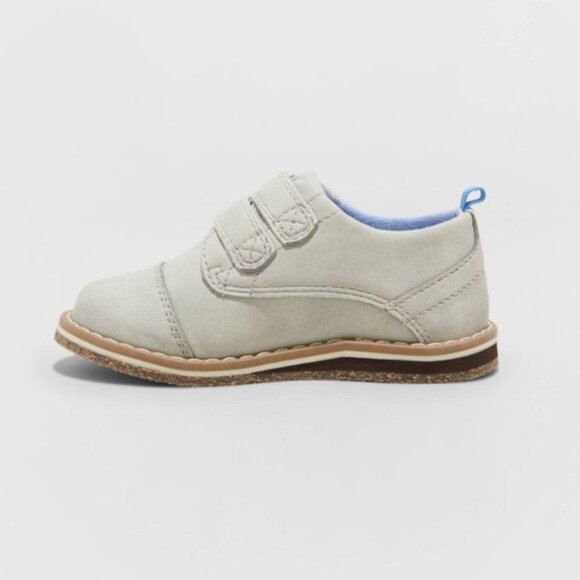 Cat & Jack Gunther Oxfords Dress Shoes Light Gray Easy On Baby Toddler Boys - Picture 3 of 5